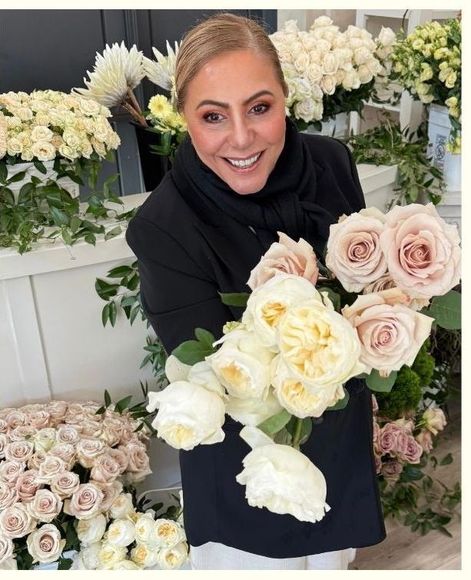 Kayhan Berenji with a beautiful bunch of flowers